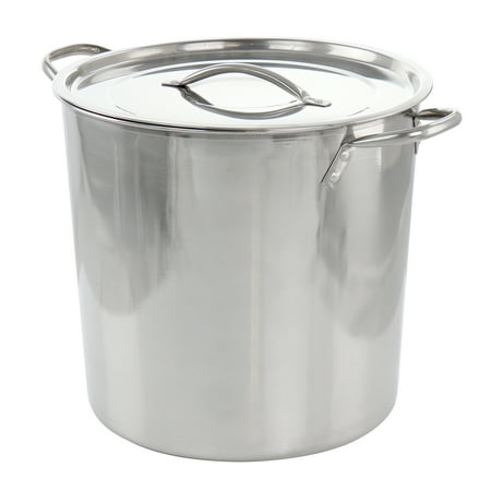 Gibson Everyday Whittington 16-Quart Stainless Steel Stock Pot with Lid, Silver, Mirror Polish Finish