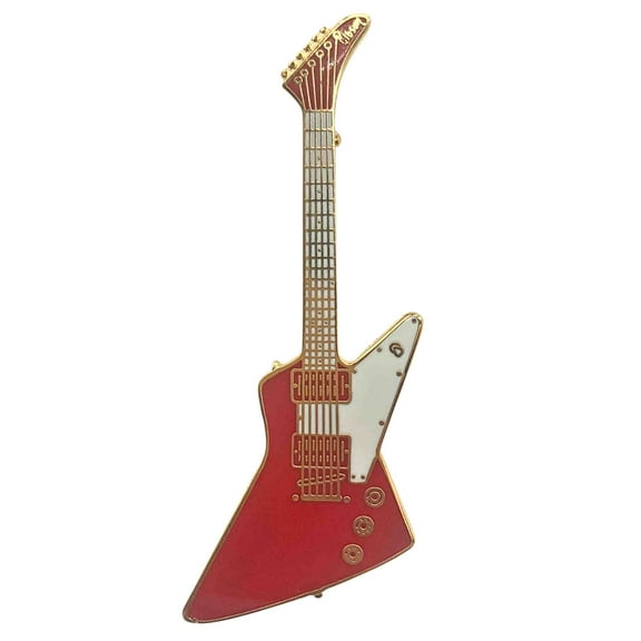 Gibson Explorer Electric Guitar Pin, Red and White, Harmony Jewelry