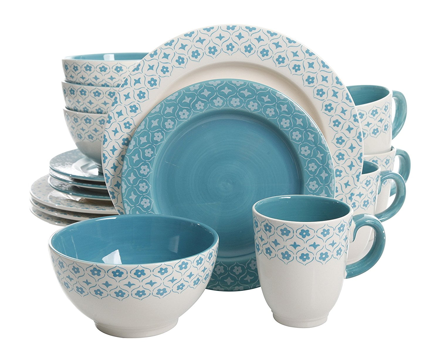 Gibson General Store 16 Piece Cottage Chic Ceramic Dinnerware Set