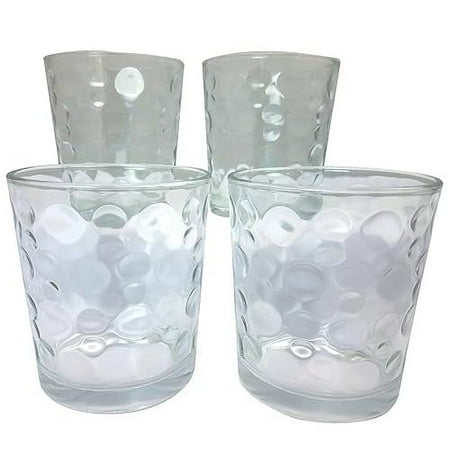 Gibson Great Foundations 13 Ounce Clear Embossed Glass, 4 Count