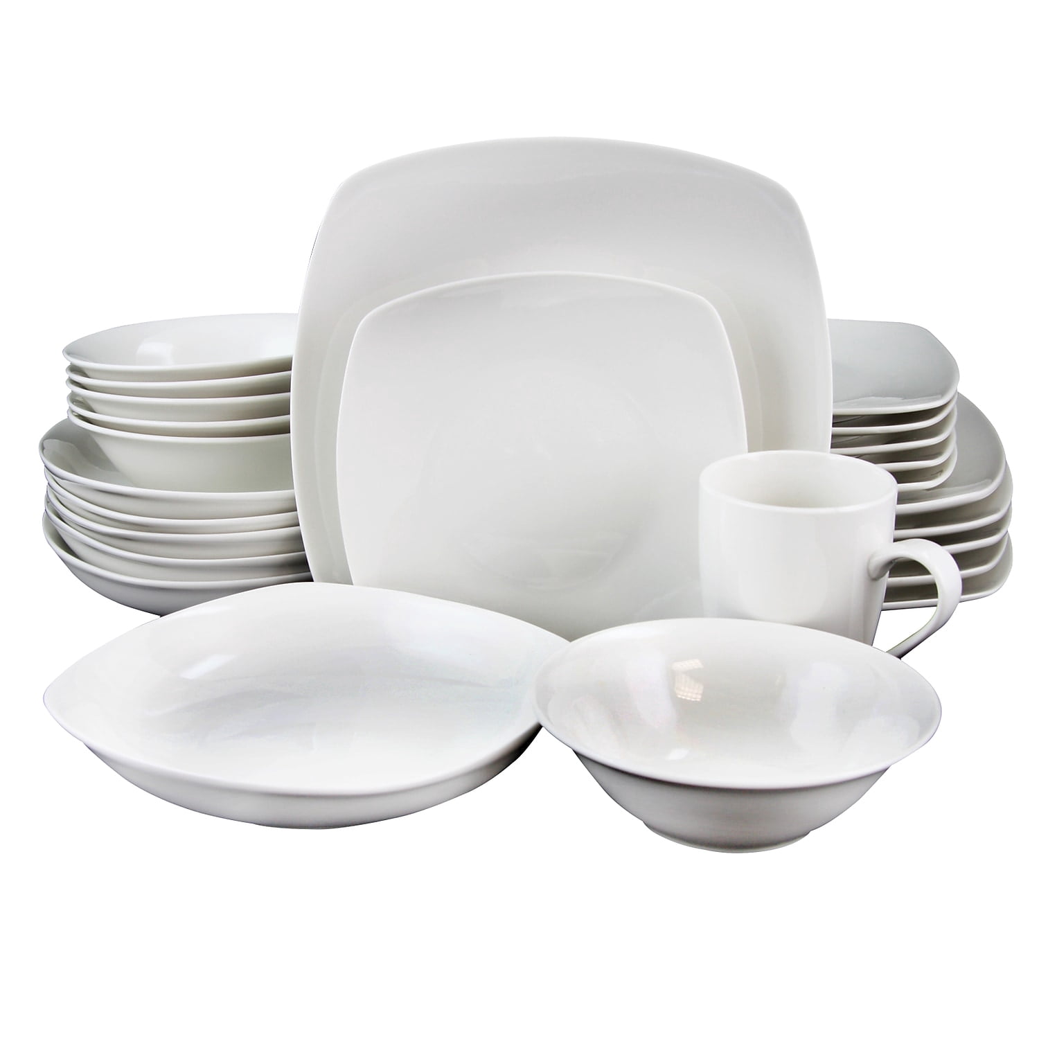 Gibson Hagen 30 Piece Porcelain Dinnerware White Set