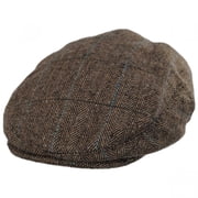 Gibson Herringbone Plaid Wool Blend Ivy Cap - XL - Tan