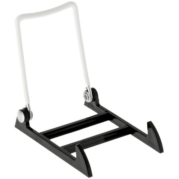 Gibson Holders 1PL Adjustable White Wire and Black Acrylic Display Easel, 2.75" W x 3.75" D x 3.5" H, Pack of 6