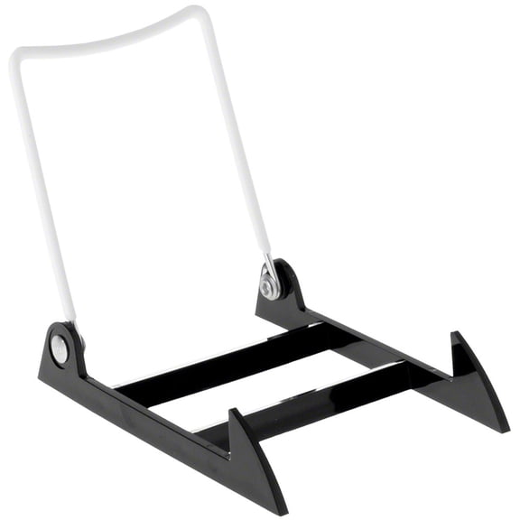 Gibson Holders 2PL Adjustable White Wire and Black Acrylic Display Easel, 3.875" W x 5.375" D x 4.75" H, Pack of 2