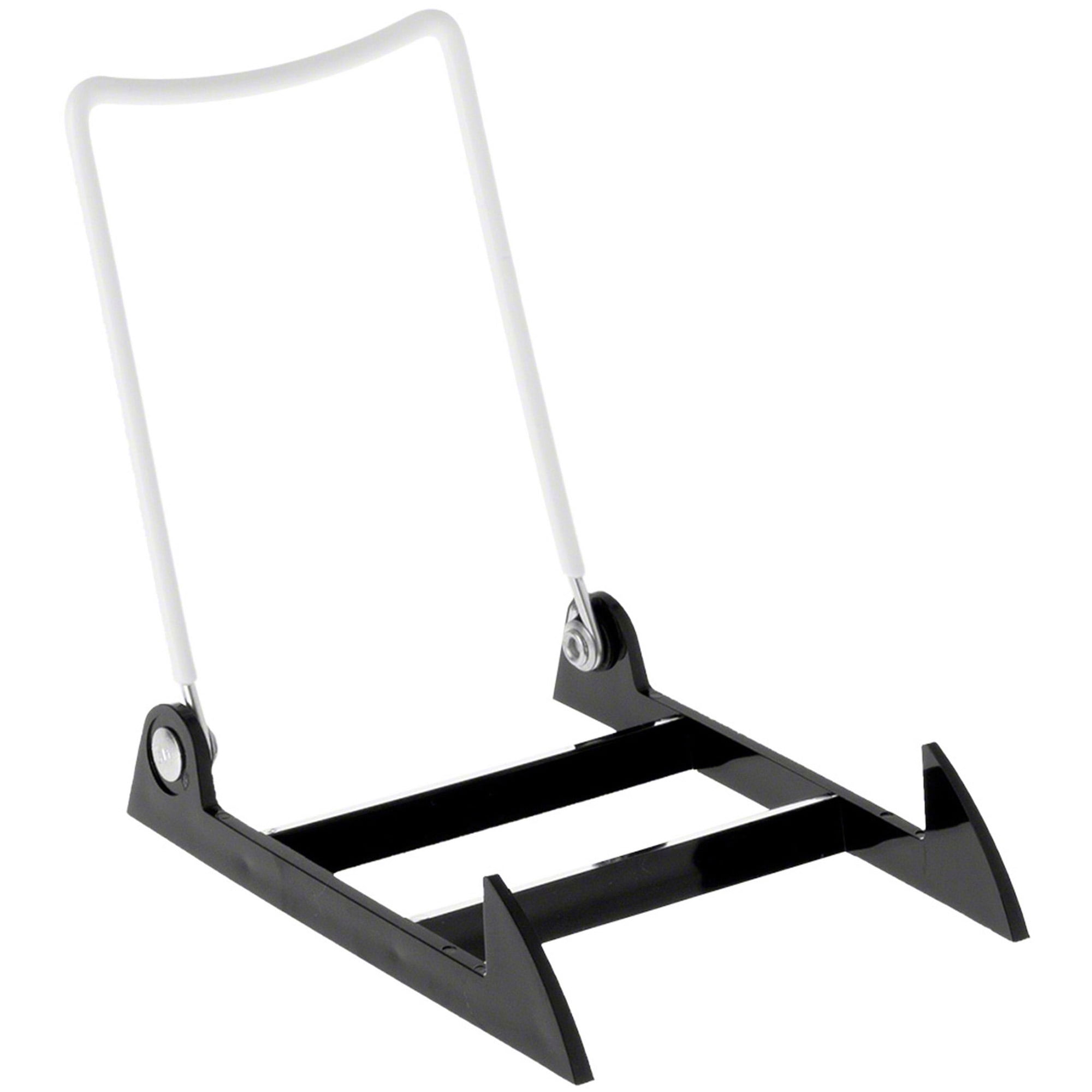 Gibson Holders 3PL Adjustable White Wire and Black Acrylic Display Easel, 3.875" W x 5.375" D x 5.25" H, Pack of 12