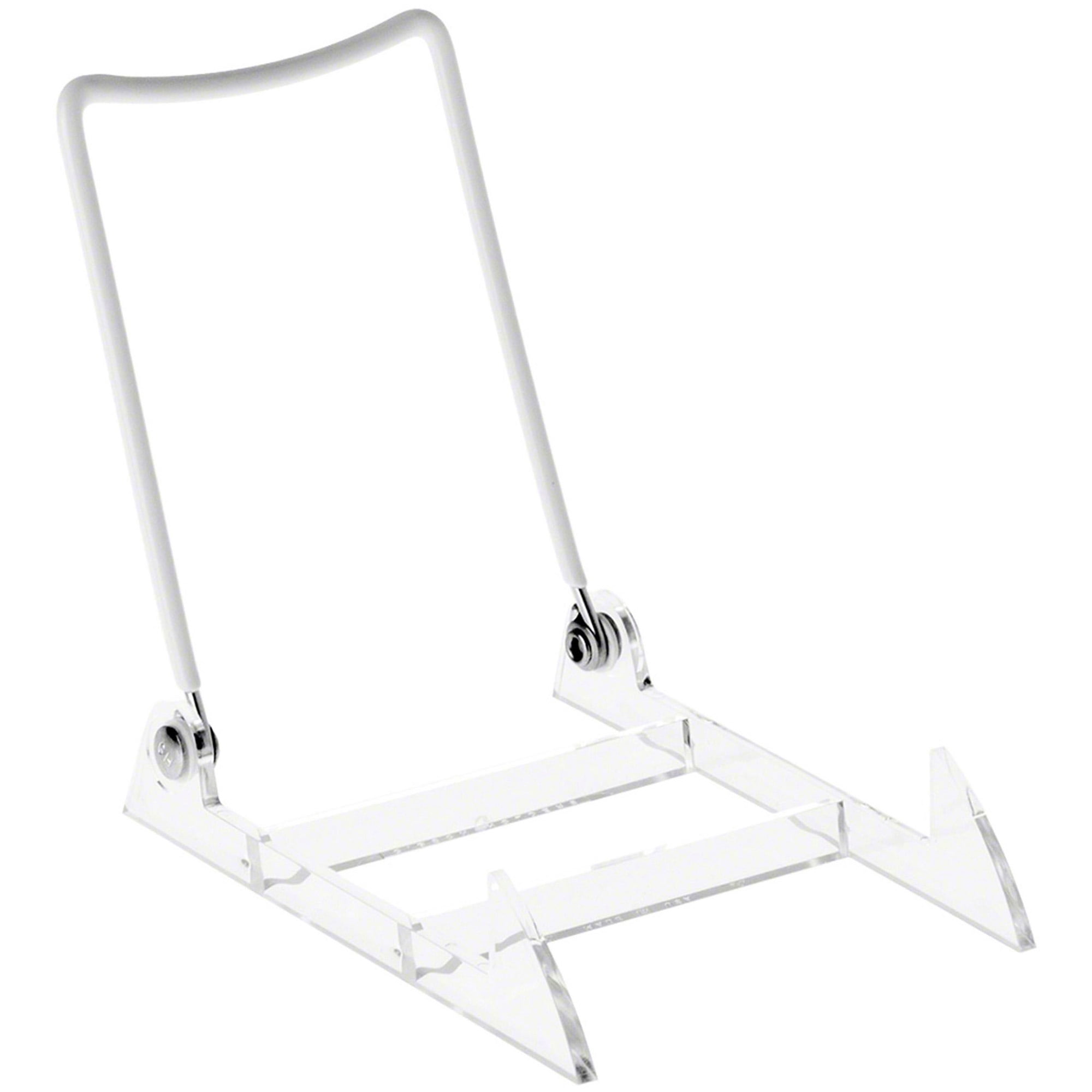 Gibson Holders 3PL Adjustable White Wire and Clear Acrylic Display Easel, 3.875" W x 5.375" D x 5.25" H, Pack of 12