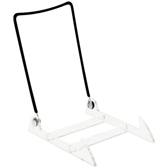 Gibson Holders 4PL Adjustable Black Wire and Clear Acrylic Display Easel, 3.875" W x 5.375" D x 6.25" H, Pack of 12