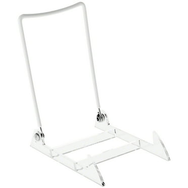 Gibson Holders 4PL Adjustable White Wire and Clear Acrylic Display Easel, 3.875" W x 5.375" D x 6.25" H, Pack of 2