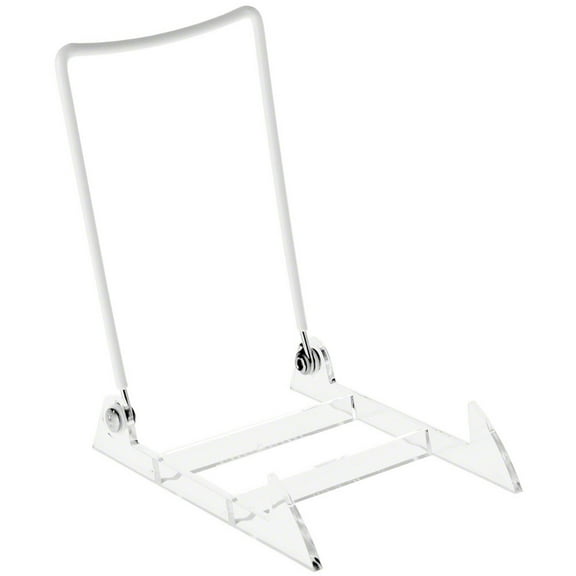 Gibson Holders 4PL Adjustable White Wire and Clear Acrylic Display Easel, 3.875" W x 5.375" D x 6.25" H, Pack of 6