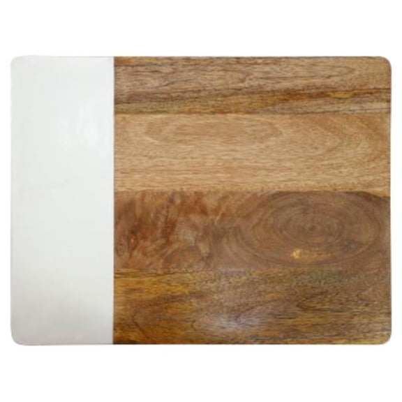 Gibson Home 97070.01 16 in. Duo Tone Rectangular Wood Serving Platter
