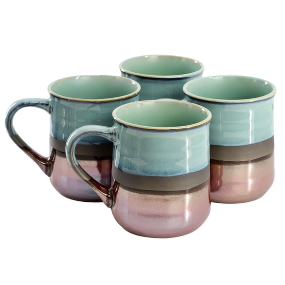 Gibson Home 142967.01 18 oz Copper Tonal Sto are Cup Set, Sage - 4 Piece