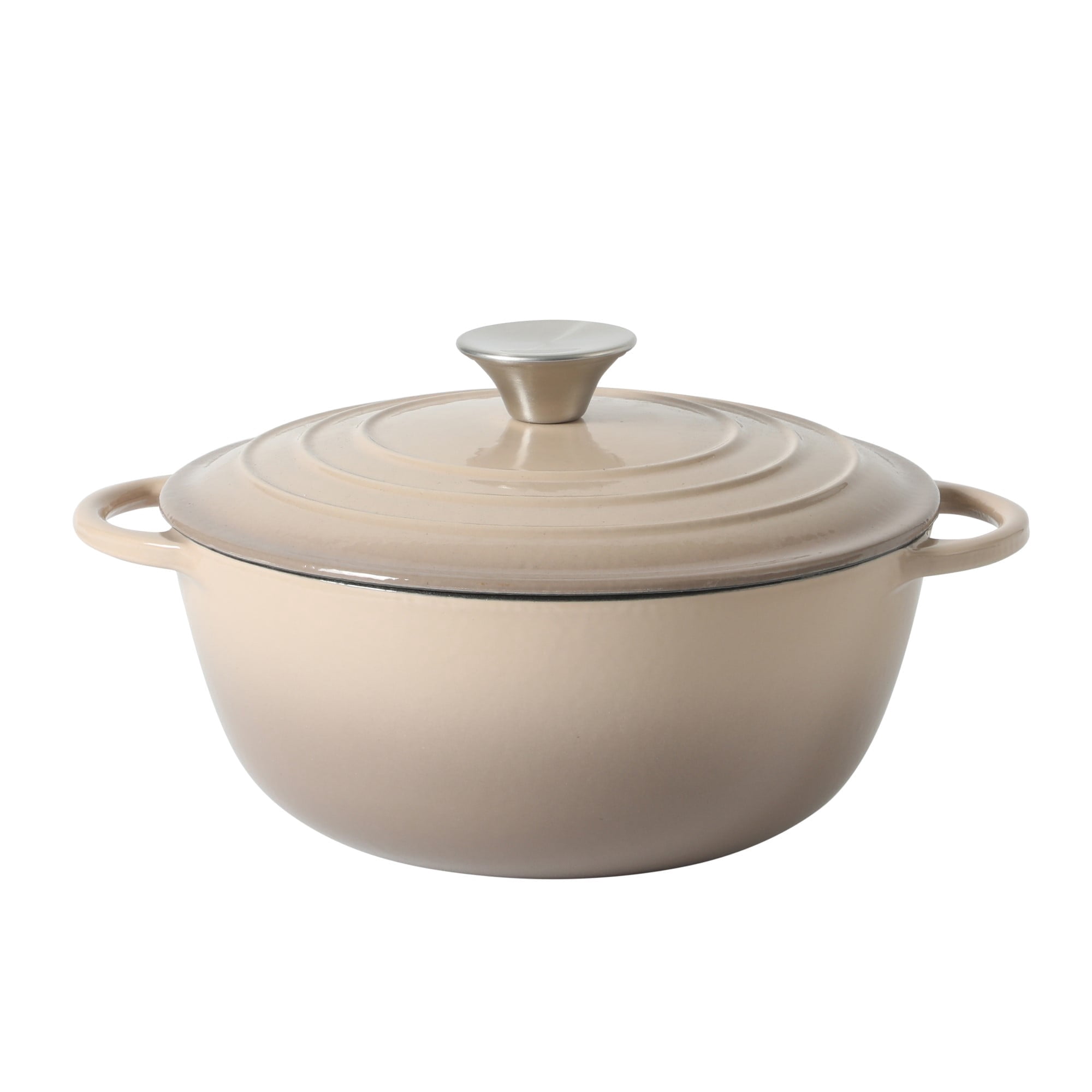 Gibson Home 2.65 Qt Enameled Cast Iron Dutch Oven Pot with Lid – Round, Oven Safe to 500°F, Ideal for Bread Baking & Stews - Gradient Taupe