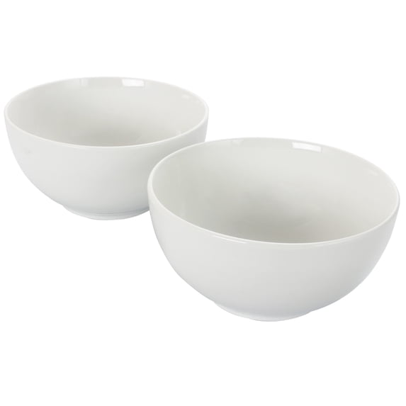 Gibson Home 2 Piece 7 Inch Ceramic All-Purpose Round Bowl Set in White