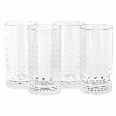 Gibson Home 142176.04 16 oz Teardrop Embossed Glass Tumbler Set - 4 Piece