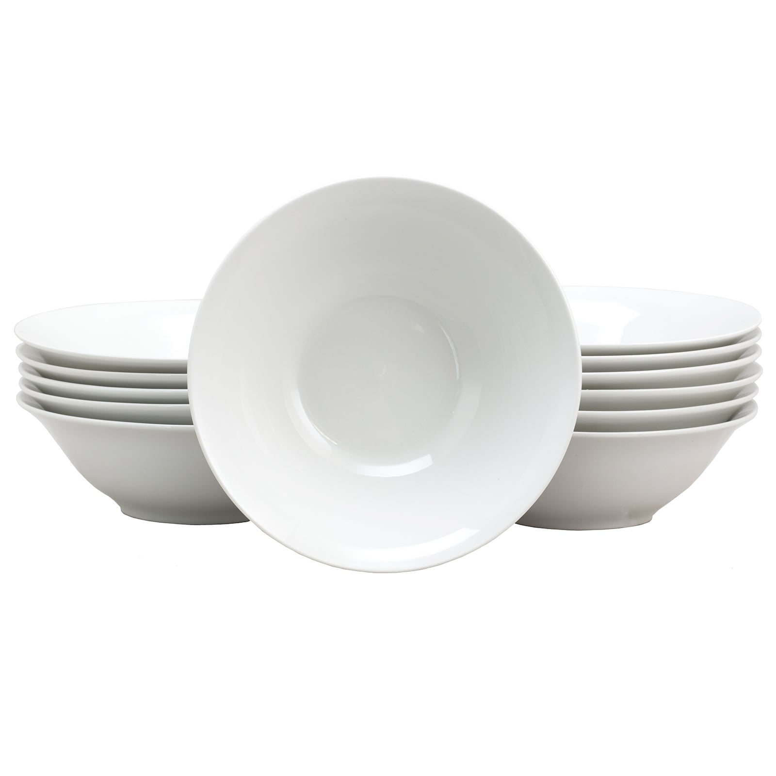 White Ceramic 7-Inch Soup and Cereal Bowls Set
