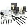 thumbnail image 1 of Gibson Home 74 Piece Pots and Pans Cookware, Plates and Bowls Dinnerware, Cutlery Knife Block, Flatware Utensils, Kitchen Tools & Gadgets, Kitchen Storage, Glasses Set, 1 of 14
