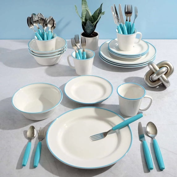 Gibson Home 95-Piece Complete Kitchen in a Box Essential Combo Starter Kit - Teal