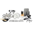 thumbnail image 1 of Gibson Home 95 Piece Kitchen in a Box Pots and Pans Cookware, Plates and Bowls Dinnerware, Cutlery Knife Block, Flatware Utensils, Tools & Gadgets, Storage, Glasses Set, 1 of 5