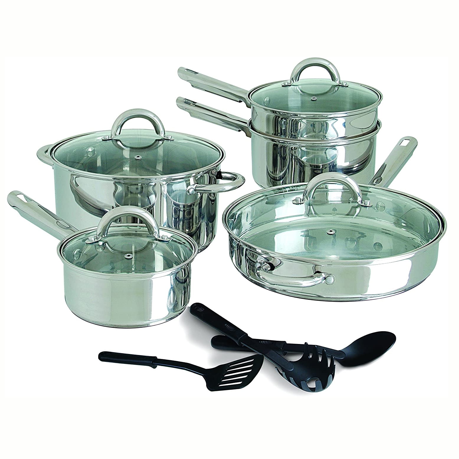 Real Living Stainless Steel 12-Piece Cookware Set