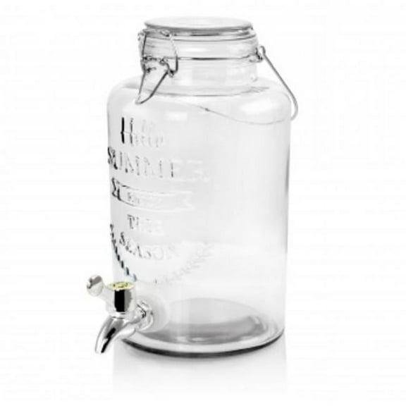 Gibson Home Bayfront Summer 2.5 Liter Mason Jar Glass Beverage Dispenser
