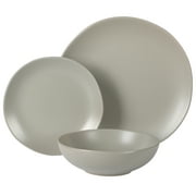 Gibson Home Bethel 12-Piece Matte Grey Stoneware Dinnerware Set