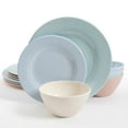 thumbnail image 1 of Gibson Home Brist Pastels 12 Piece Melamine Dinnerware Set, Assorted Colors, 1 of 8