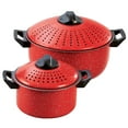 thumbnail image 1 of Gibson Home Casselman 4 Piece Nonstick Pasta Pot Set in Red with Bakelite Handle/Knob, 1 of 5