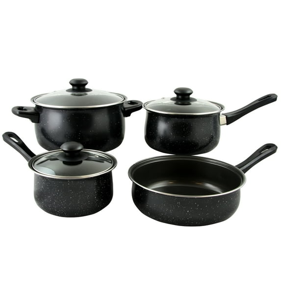 Gibson Home Casselman 7 Piece Cookware Set in Black with Bakelite Handle