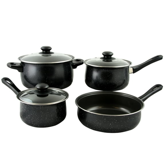 Gibson Home Casselman 7 Piece Cookware Set in Black with Bakelite Handle