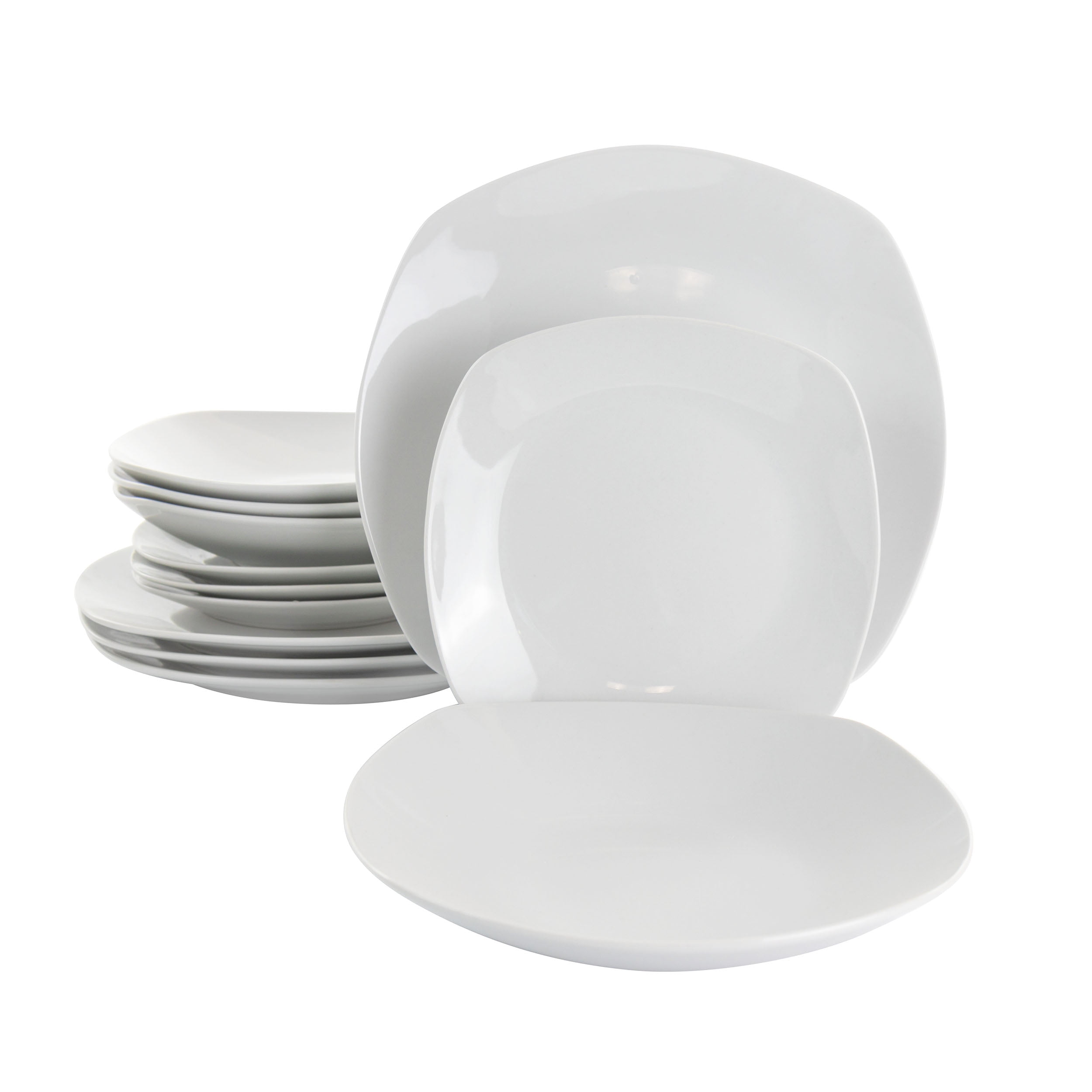 Square dinnerware clearance sets for 12