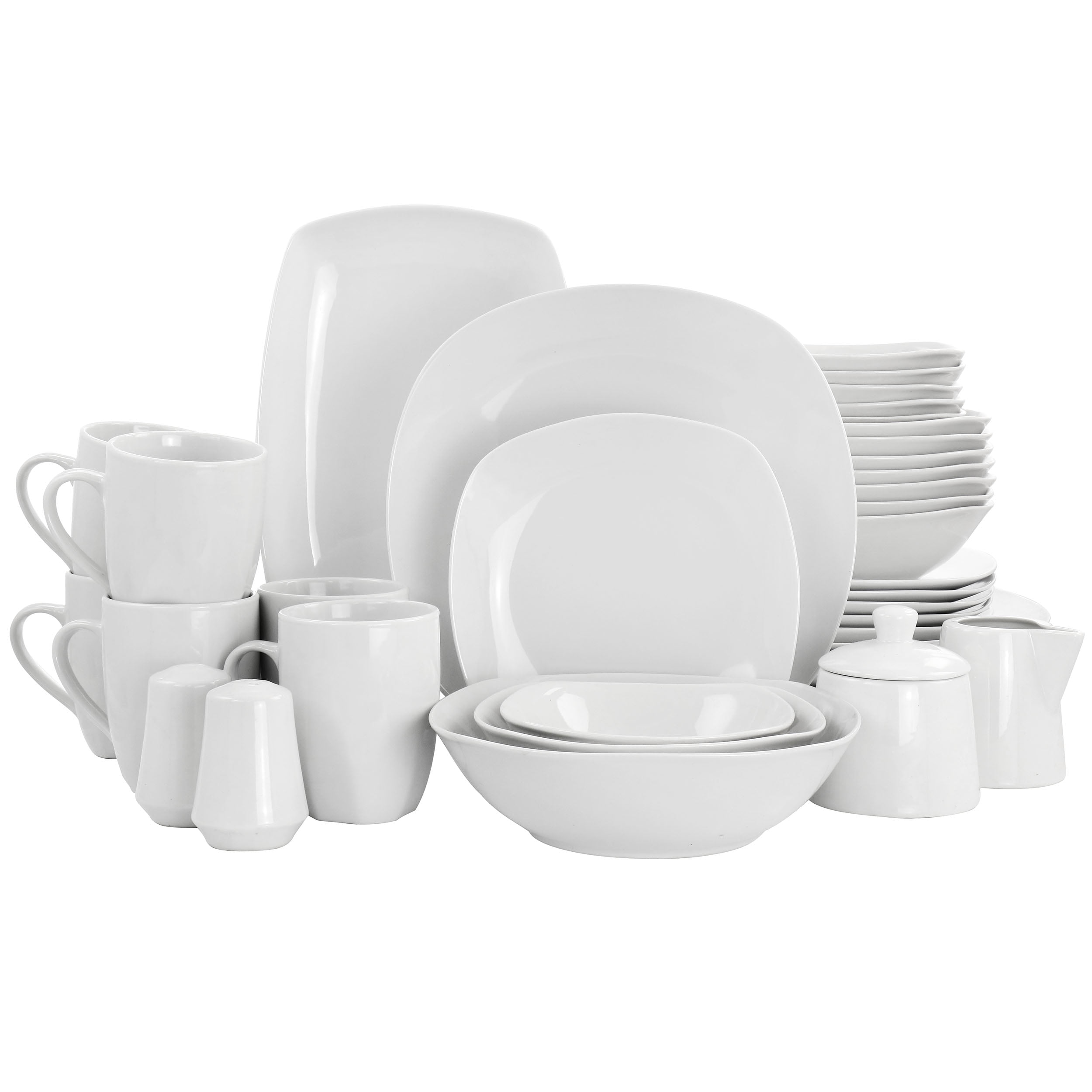 Gibson Home Classic Pearl – Set Stoviglie In Porcellana Bianca 39 Pezzi – Servizio Per 6, Lavastoviglie E Microonde