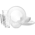 thumbnail image 1 of Gibson Home Clearview Diamond Glass Dinnerware Set, Clear, 1 of 5