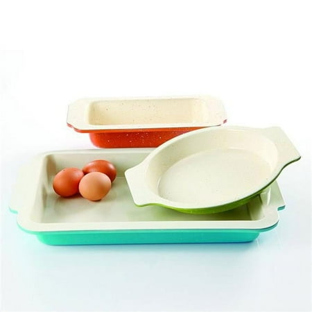 Gibson Home Colorsplash 3 Piece Imbue Bakeware Set in Assorted Colors