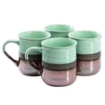 thumbnail image 1 of Gibson Home Copper Tonal 4 Piece 18 Ounce Stoneware Cup Set in Celadon, 1 of 1