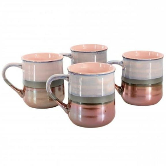 Gibson Home 142965.01 18 oz Copper Tonal Sto are Cup Set, Mauve - 4 Piece