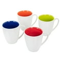 thumbnail image 1 of Gibson Home Crenshaw 4 Piece 12 Ounce Ceramic Mug Set in Assorted Colors, 1 of 2