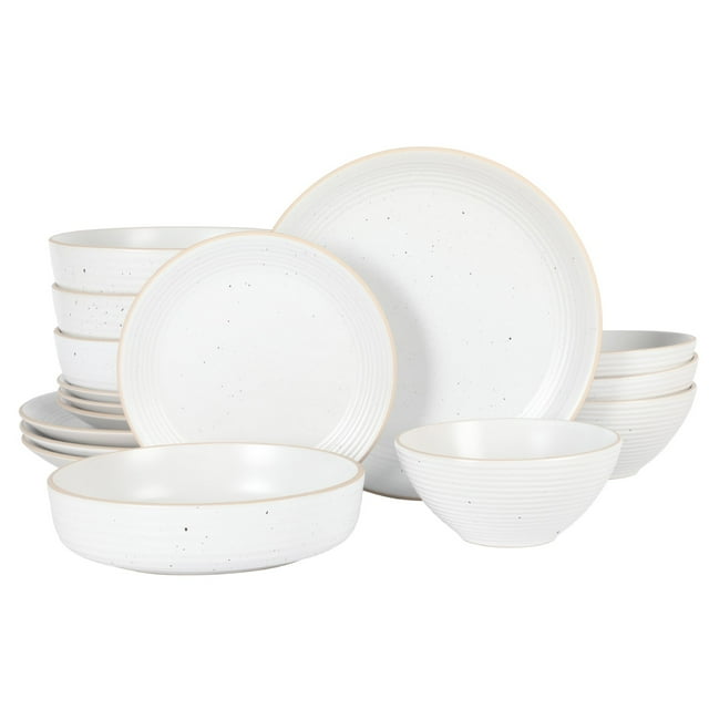 Elegant Gibson Home Dinah 16-Piece Stoneware Dinnerware Set, Embossed ...