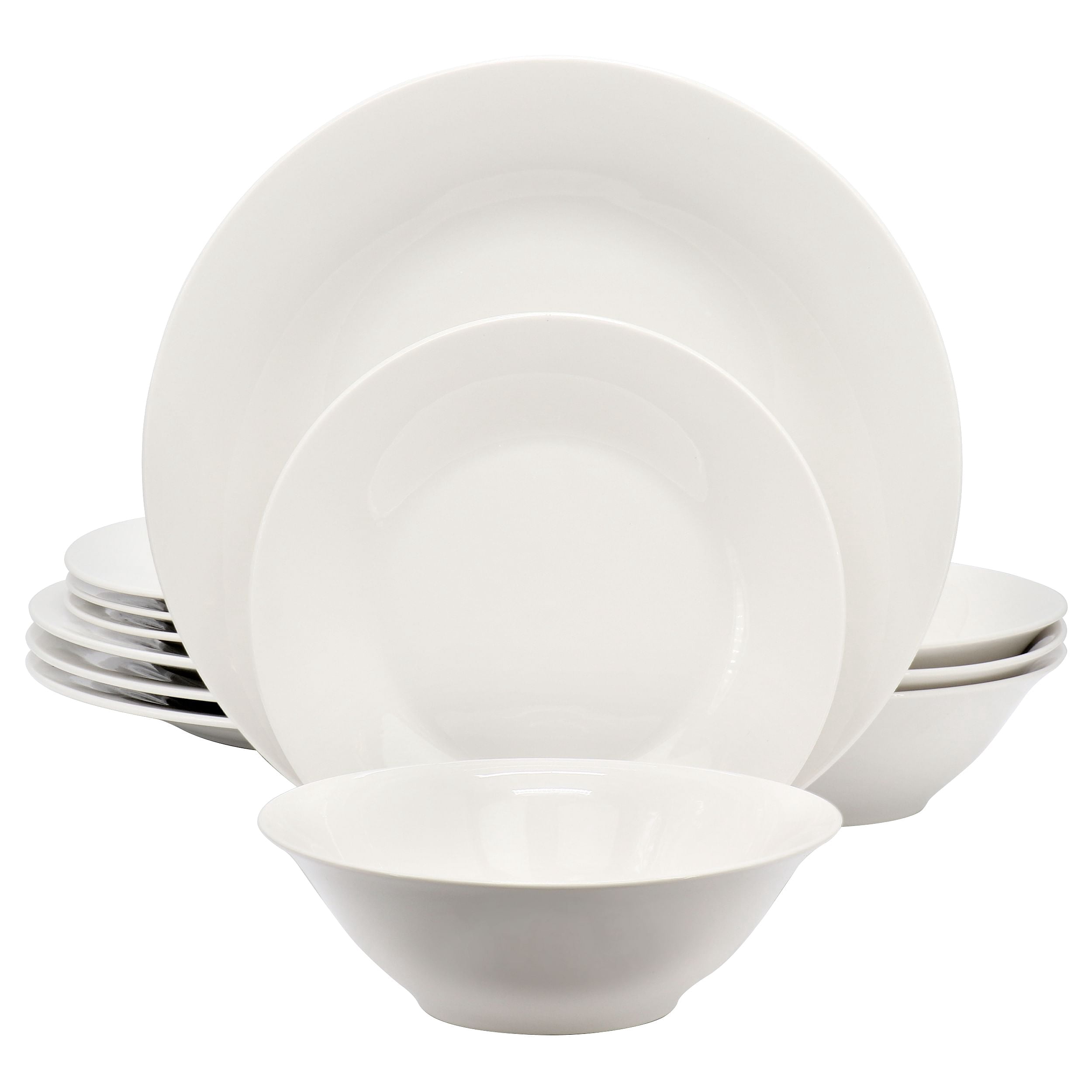 Gibson Home Everyday 12 Piece Round Fine Ceramic Dinnerware Set in ...