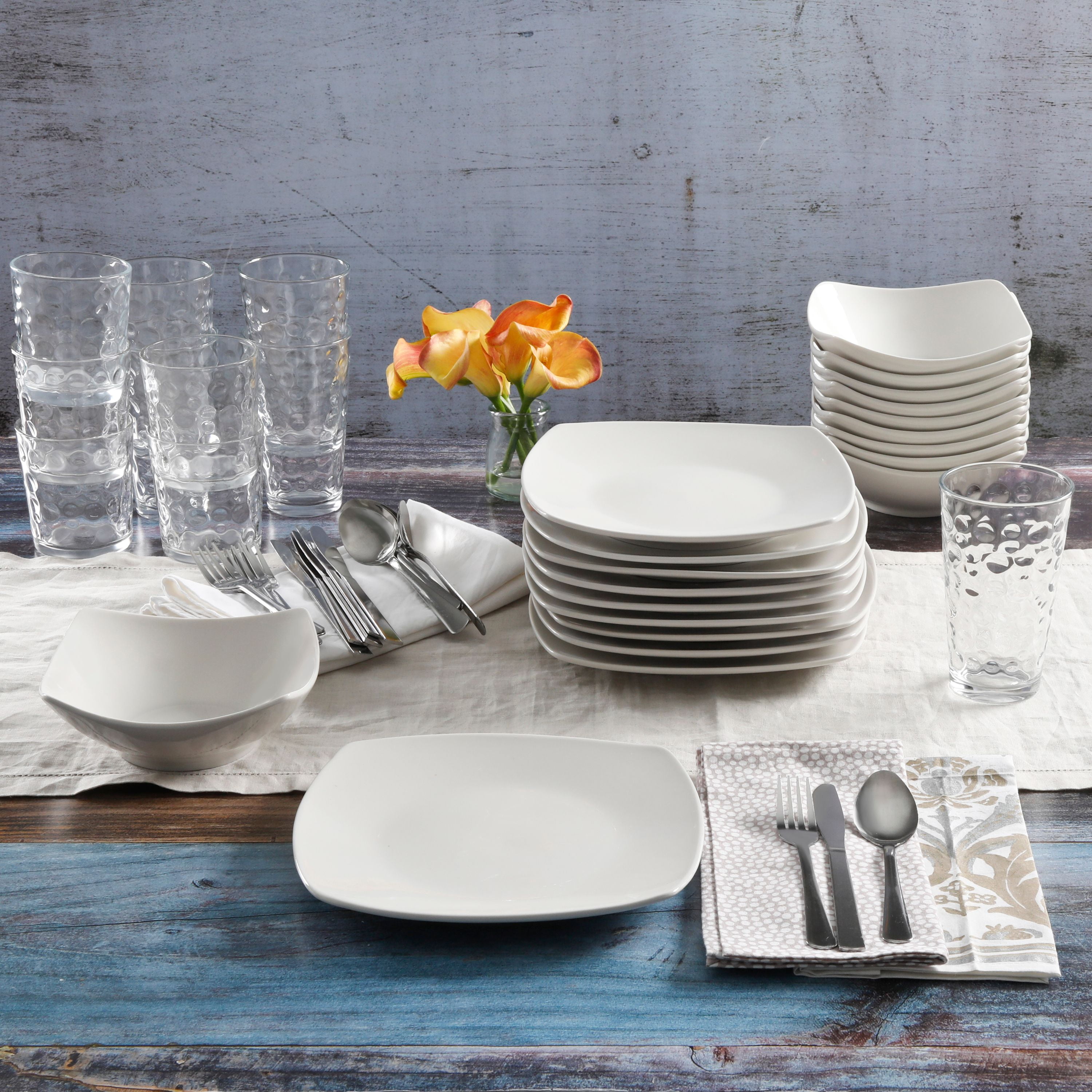 Gibson Home Everyday 48 Piece Kitchen Basics Essentials Combo Set in White