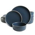 thumbnail image 1 of Gibson Home Everyday Essential Cobalt Blue Stoneware Dinnerware Set, 12-Piece Set, 1 of 10