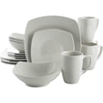 thumbnail image 1 of Gibson Home Everyday Square 16 Piece Porcelain Dinnerware Set - White, 1 of 5