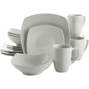Gibson Home Everyday Square 16 Piece Porcelain Dinnerware Set - White