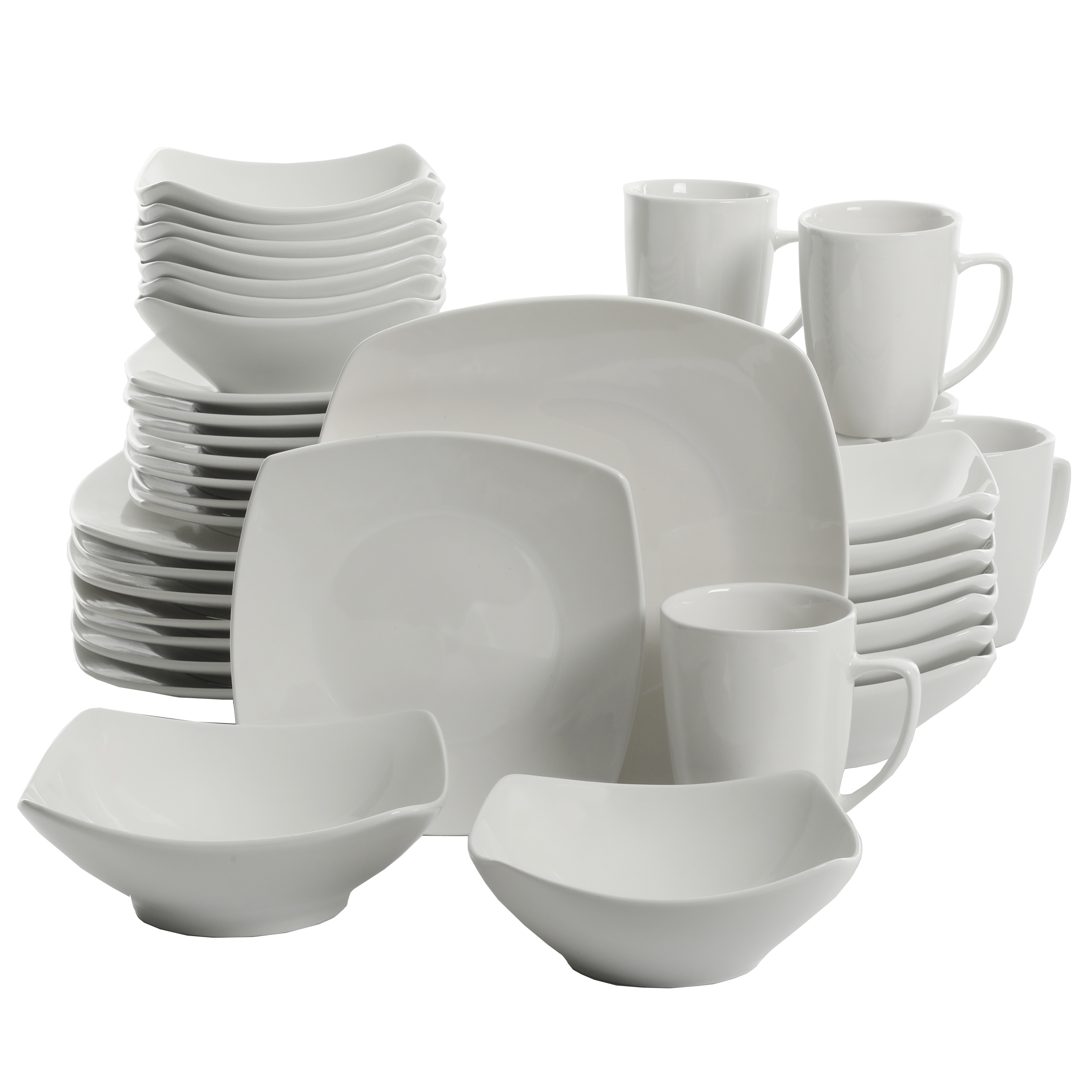Gibson Home Everyday Square 40-Piece Stoneware Dinnerware Set photo 1