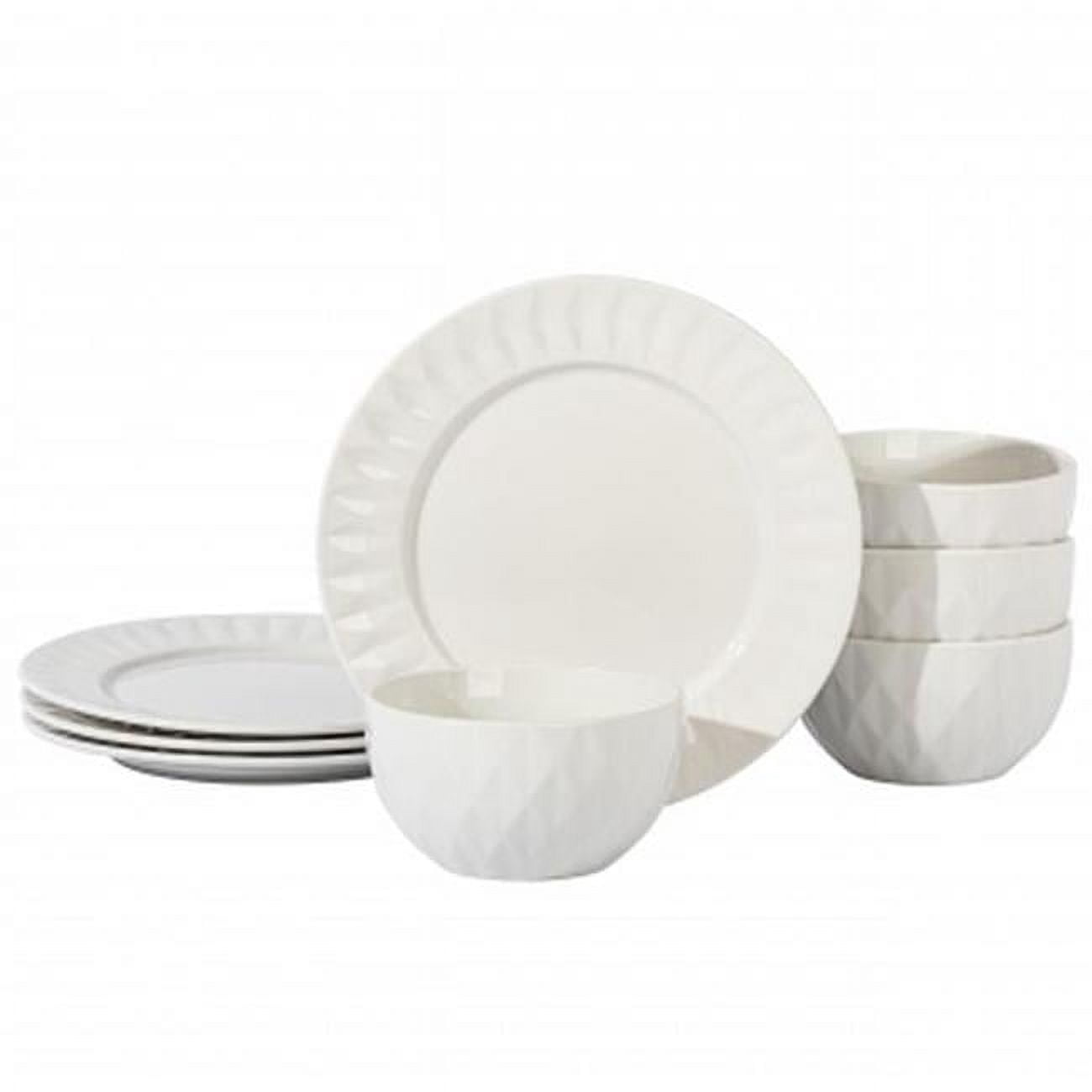 Gibson Home 135407.08 Fine Ceramic Dinnerware Set, White - 8 Piece ...