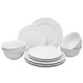 thumbnail image 1 of Gibson Home Fine Ceramic Scallop Buffet 12 Pieces Dinnerware Set In White, 1 of 3