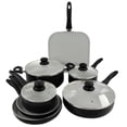 thumbnail image 1 of Gibson Home Gazebo Ceramic Nonstick Aluminum 11 Piece Cookware Set in Black, 1 of 5