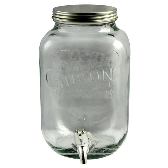 Gibson Home General Store 1 Gallon Mason Beverage Dispenser in Clear Glass