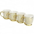 thumbnail image 1 of Gibson Home Gold Finch 4 Piece 16.7oz Electroplated Fine Ceramic Mug Set in Gold, 1 of 5