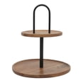 thumbnail image 1 of Gibson Home Gracious Dining 2-Tier Round Acacia Wood Serving Tray, 1 of 12