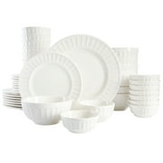 Gibson Home Gracious Dining Gourmet Expressions 40 Piece Embossed Porcelain Dinnerware Set